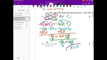 Algebra 2H Unit 7 Day 5 Solving Rational Equations