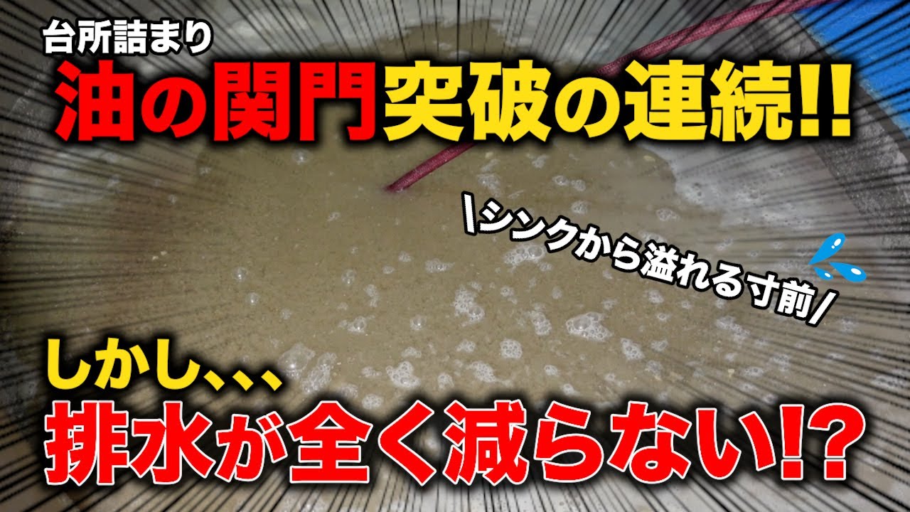 築20年！油の関門を突破するぞ！！シンクは溢れる寸前？終わりが見えない油詰まり【花のお掃除 #352】