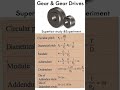 Gears and Gear drives Important Formulas #MechanicalEngineering #shorts