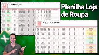 Planilha para Loja de Roupas no Excel | Controle de Estoque, Compras e Vendas | Grátis Passo a Passo