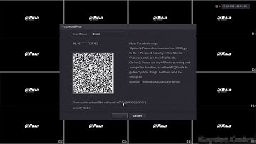 Dahua Password Reset via QR Code & Email