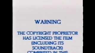MGM-UA VHS Home Video with Copyright Warning 1995