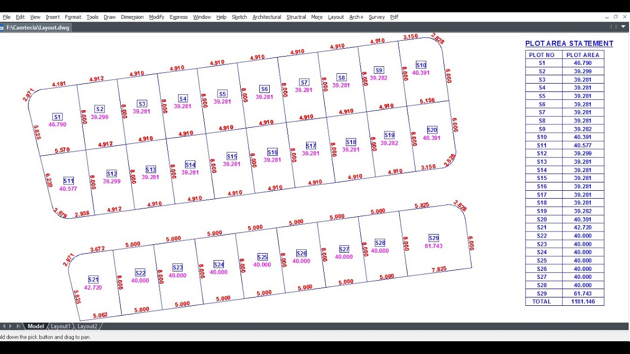 Plot Number Address Plot Numbering With Area And Table Single Click - YouTube