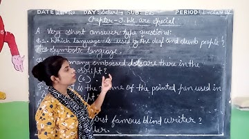 Class -5 , EVS , Chapter - 3. We are special