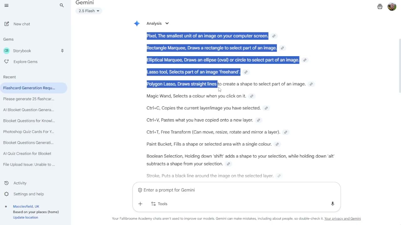 Using AI to create a set of Quizlet cards from a Knowledge Organiser.