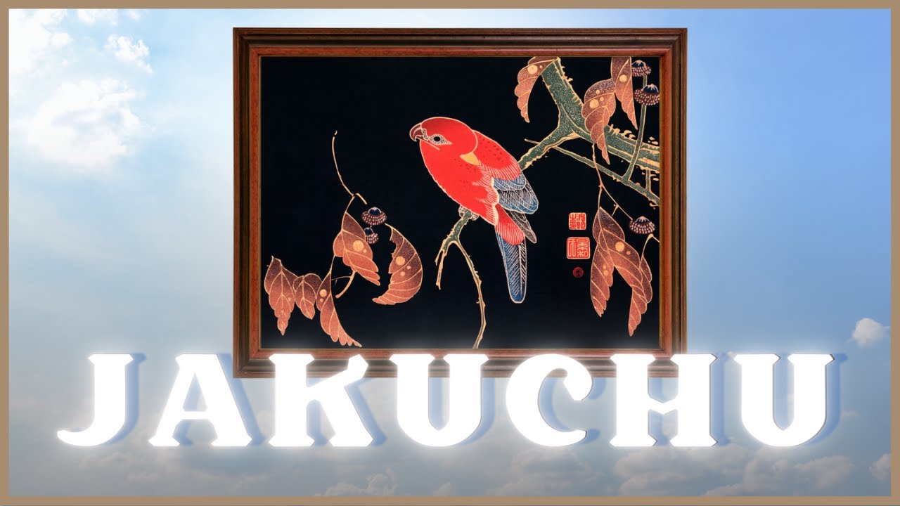 Red Parrot on the Branch of a Tree by Ito Jakuchu | Art Therapy |  Healing Music (4K Ultra HD)