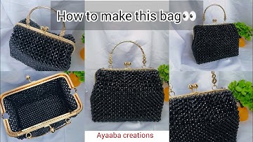 Hoe maak je een trendy kralen clutch/tas met een metalen frame? // kralen tas tutorial voor begin...