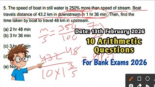Daily 10: Mixed Arithmetic Questions Series | Class 05 | IBPS/SBI/RRB/SSC 2026