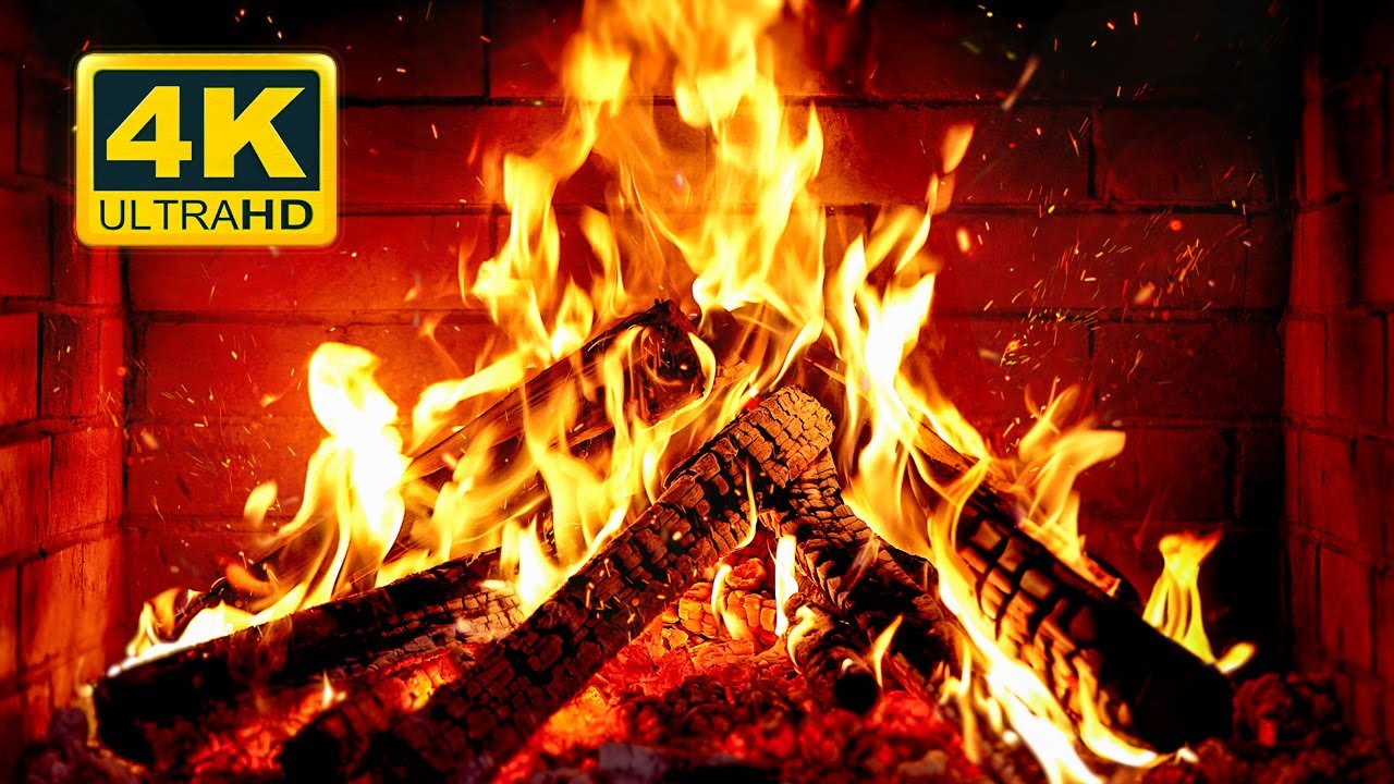 🔥 Cozy Fireplace 4K (12 HOURS). Fireplace with Crackling Fire Sounds. Crackling Fireplace 4K