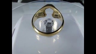 Diamond Horse Shoe Ring Men's Women's 14K Yellow Gold see HD ViDeO