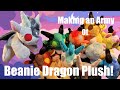 Making an army of beanie dragon plushies all 10 wof tribes