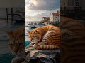 Giant Tabby Dream: A Seaside Serenity