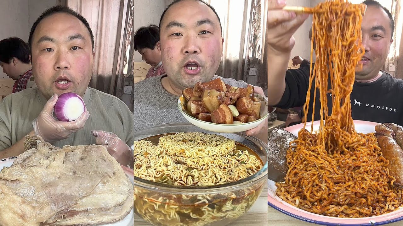 Mukbang # Part 214: Eat Sea Conch pig brain 🧠 belly pork bone head pig #pork #mukbang #foodie #meat 