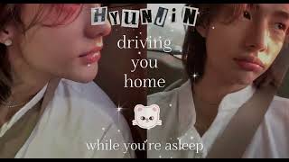 Stray Kids ASMR Hyunjin Driving You Home🥟💤[rain] [voice]