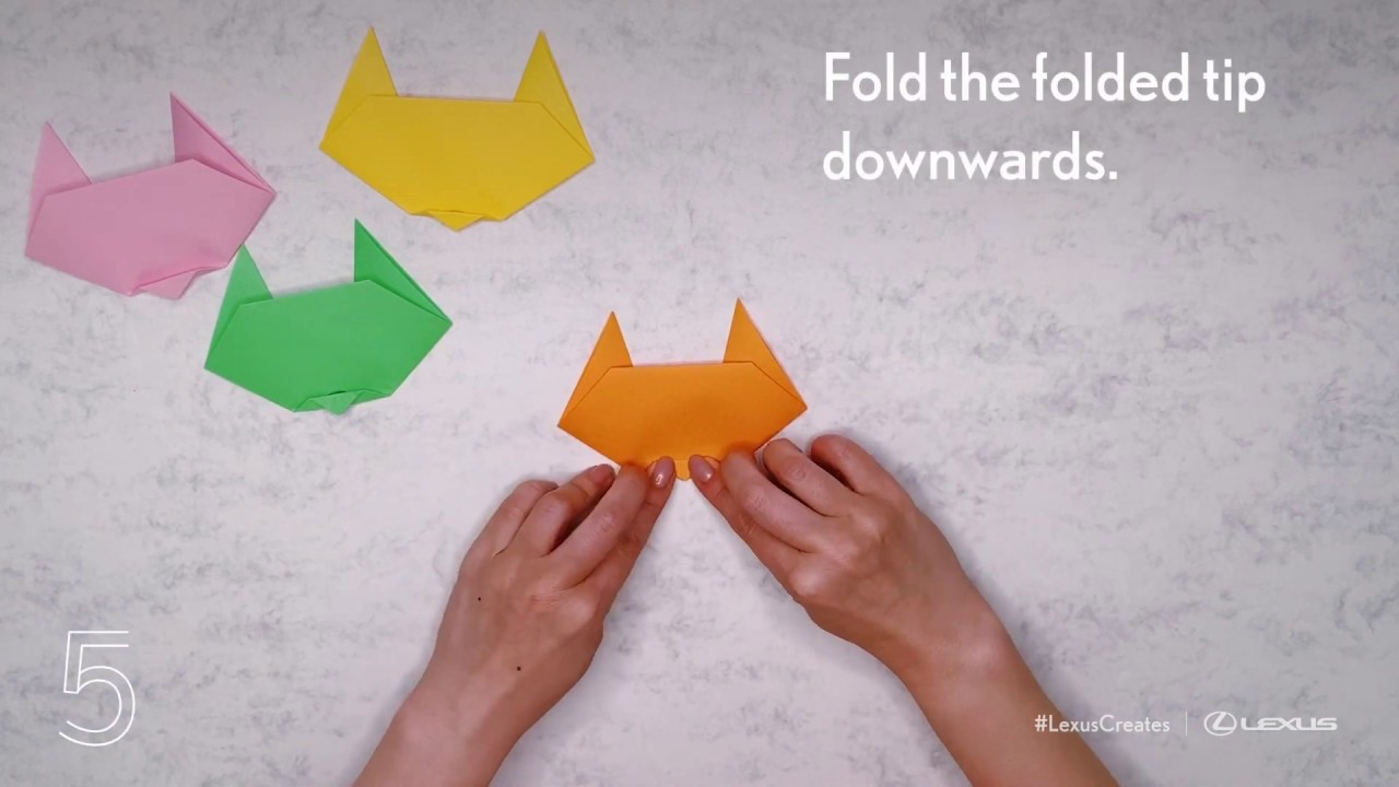 Lexus Creates How to fold an origami cat YouTube