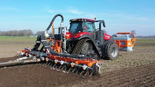 Bouwland bemesten met CASE-IH Magnum 380 Rowtrac. H.van Oosten Meeden.