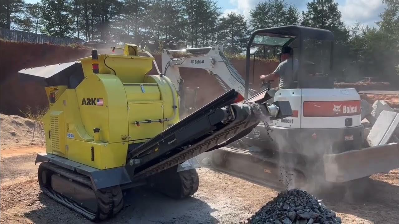Crushing concrete onsite with Chad and the ARK 1910 jaw crusher YouTube