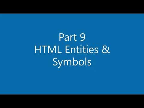 Part 9 - HTML Entities & Symbols - YouTube