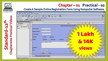 Chapter 01 | Practical 2 | Online Registration form using kompoZer.