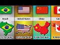 World countries flag area and map part1234