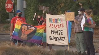 Demonstrators meet in Newberg to support BIPOC, LGBTQ community