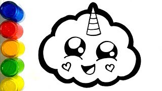 DRAWING AND PAINTING A SUPER CUTE UNICORN CLOUD FOR KIDS DRAWING AND PAINTING A SUPER CUTE UNICORN CLOUD FOR KIDS
