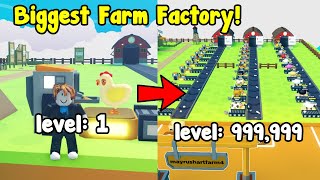 I Built A Max Level Farm Factory! - Farm Factory Tycoon Roblox