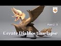 【Blender】Create Diablos fan art part2/3 (retopology)【Timelapse】