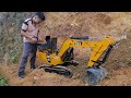 road building part 3, excavator rc, cat 390f, volvo a30g | rc action homemade