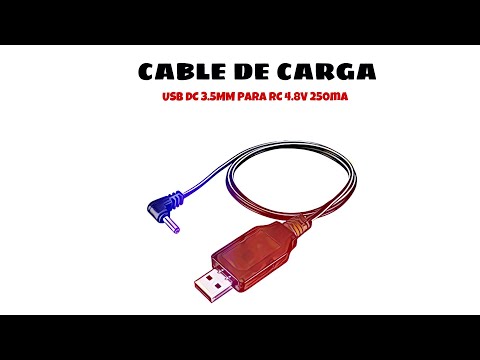 Video de Cable de carga USB DC 3.5 mm para RC 4.8 V 250mA 0.50 M Negro