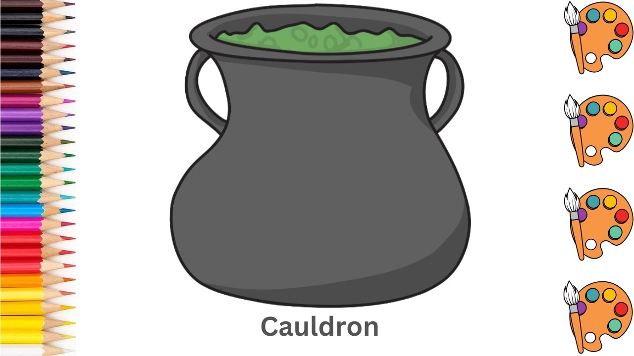 Cauldron - Sketch Art and Paint | Step by step tutorial | Pencil to Palette