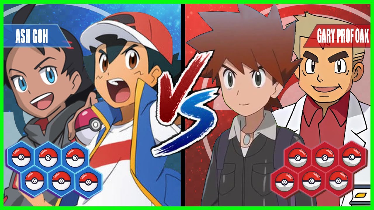 Pokémon Battle Pedia: Ash and Goh Vs Professor Oak and Gary