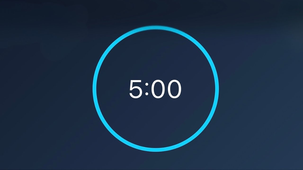 5 Minute Timer ⏱️ Countdown with Progress Ring | Ticking Sound & Wind ...