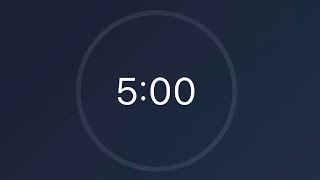 5 Minute Timer ⏱️ Countdown with Progress Ring | Ticking Sound & Wind Chime Alarm (No Music)