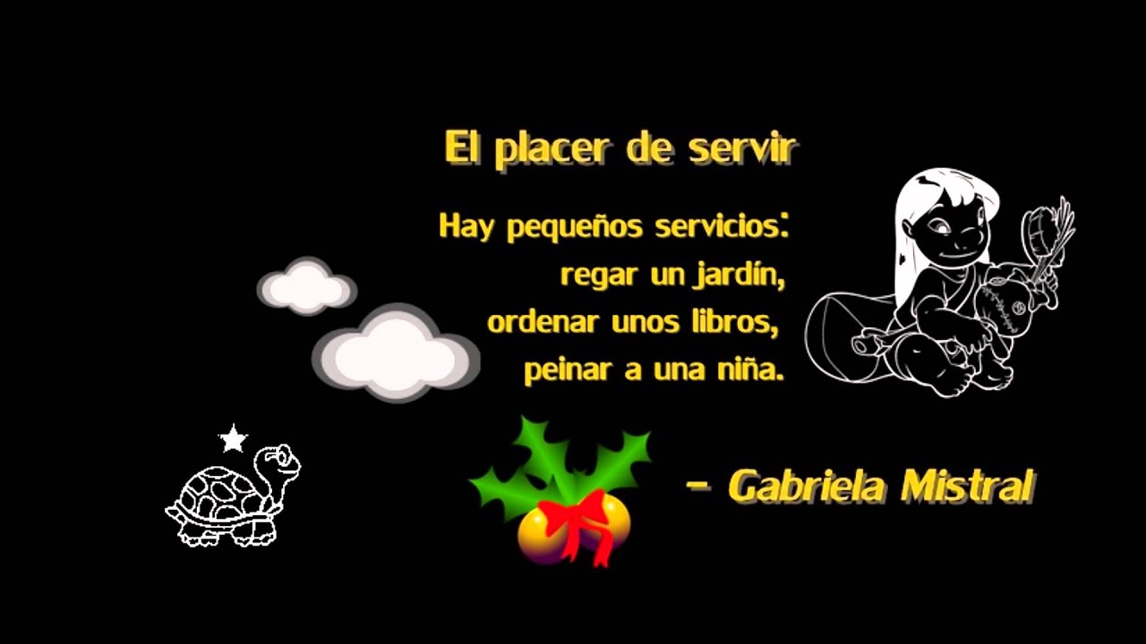 El placer de servir x Gabriela Mistral, ¿Sirvo o no sirvo? ¿Placer?, ESPOL, 2012.03.24. YouTube El placer de servir x Gabriela Mistral, ¿Sirvo o no sirvo? ¿Placer?, ESPOL, 2012.03.24. YouTube