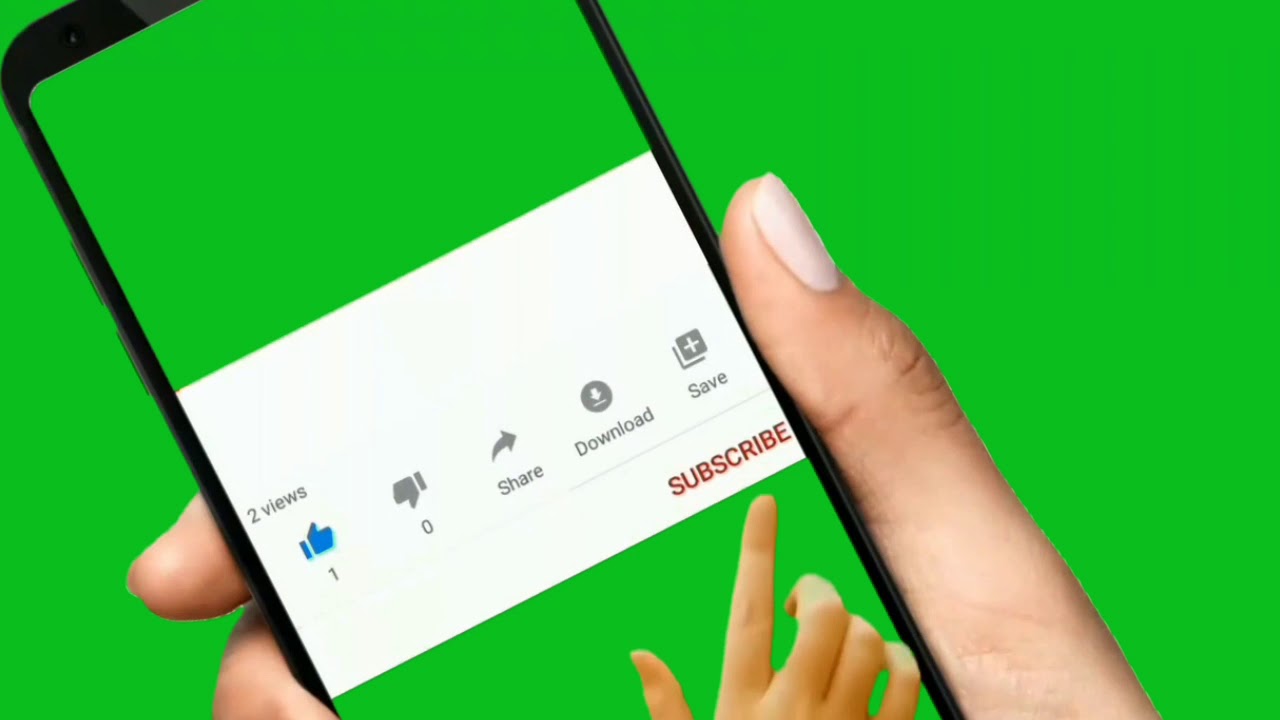 Subscribe button smartphone frame green background