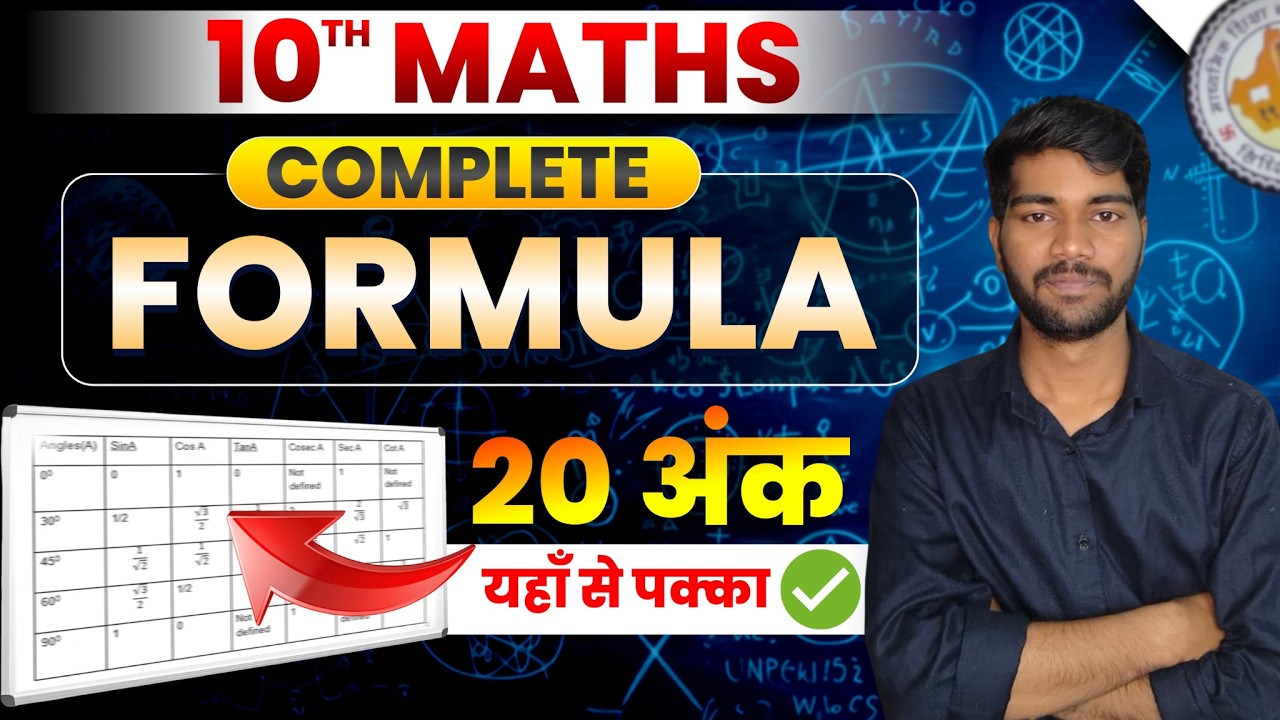 RBSE Class 10 Maths Board Exam 2026 💥 All Important For… — Transcript