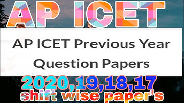 #AP ICET# Shift wise previous papers... 2020,19,18,17, shift wise papers...