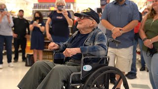 100-Year-Old WW II Veteran Gets Surprise Birthday Party