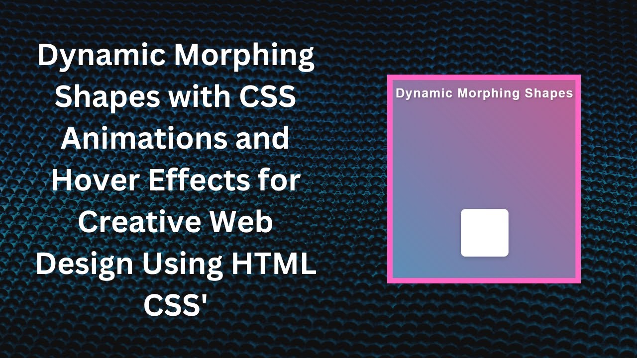 Morphing Shapes with HTML, CSS, and JavaScript | Step-by-Step Guide 🎨 ...