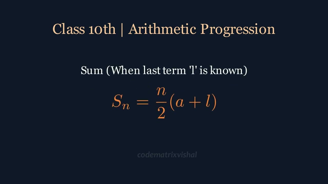 Arithmetic Progression | Class 10 Maths Chapter 5 All Important Formulas Concepts for Exams 