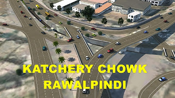Katchery Chowk Flyover + Underpass - 3D Animation | H2 Designs | #Rawalpindi #Katcheri