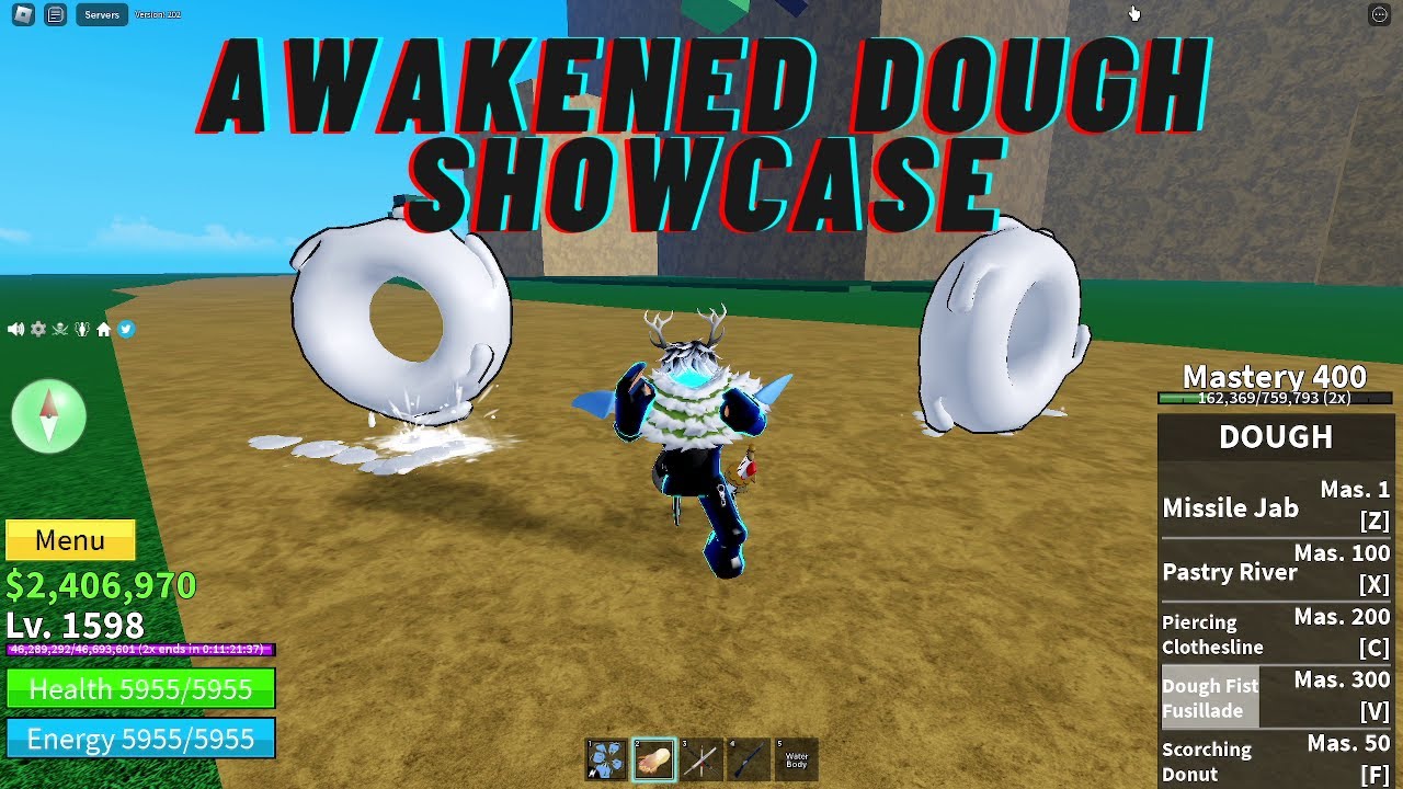 NEW AWAKENED DOUGH FRUIT FULL SHOWCASE In Blox Fruits (Roblox