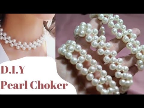 DIY Pearl Chocker, cara membuat kalung mutiara kekinian, diy kalung mote