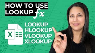 Master Excel lookup function and fix quick errors: XLookup, VLookup, HLookup || Samina Ghori