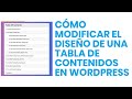Crear Tablas de contenido con Diseño Personalizado