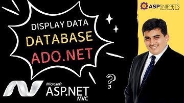 Display data from Database using ADO.Net in ASP.Net MVC