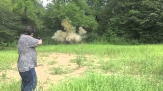 Big Binary Target Explosion! Slow motion Shockwave!