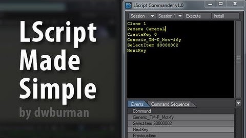 LScript Made Simple with LScript Commander in LightWave 3D