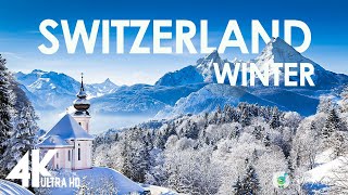 4K Швейцария Зима 🍓 Расслабляющая музыка вместе с красивыми видеороликами - 4K Видео Ultra HD